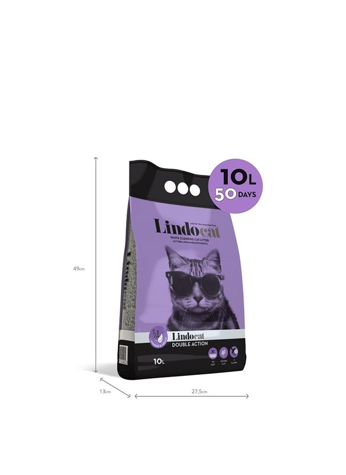 Lindo Cat Double Action Cat Litter, Lavender Scent, 10 litres