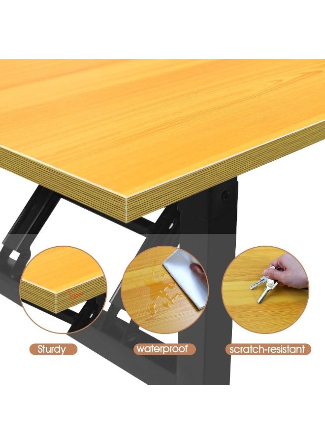 SUPAAR Adjustable Folding Desk No Install, Portable and Compact Computer Walnut Table Office Table for Home, Office, Study, Dining, Camping, Picnic. - Image 5