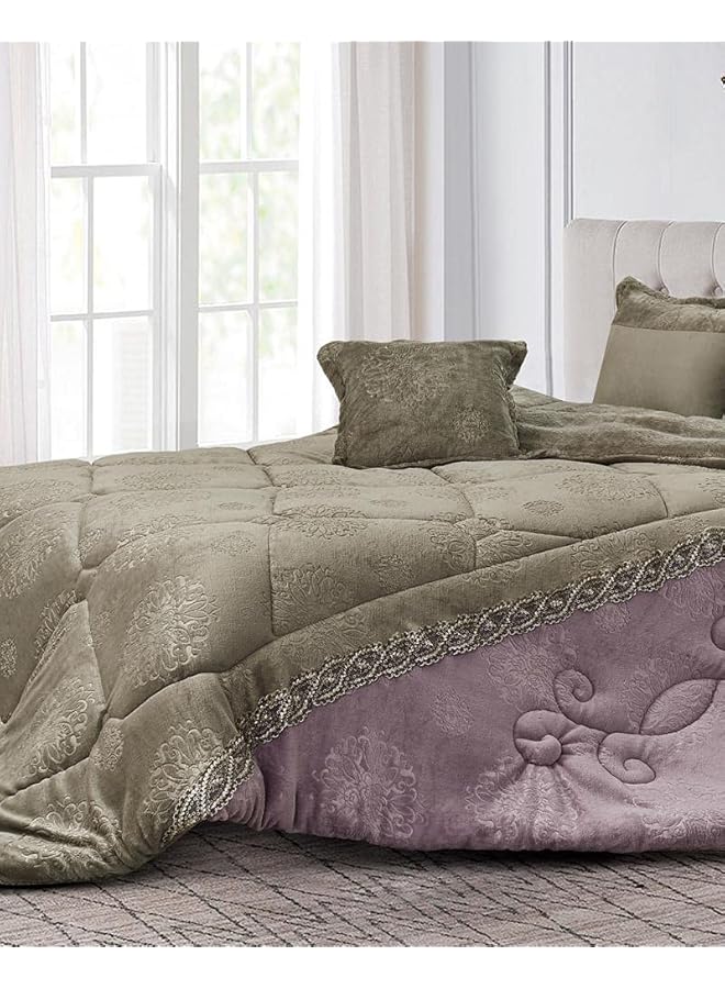 erorex Winter Fur Comforter 6 Pieces Set King Size Multi Color Gzygr 009 - Image 3