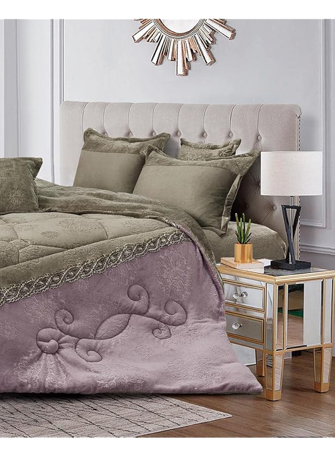 erorex Winter Fur Comforter 6 Pieces Set King Size Multi Color Gzygr 009 - Image 2