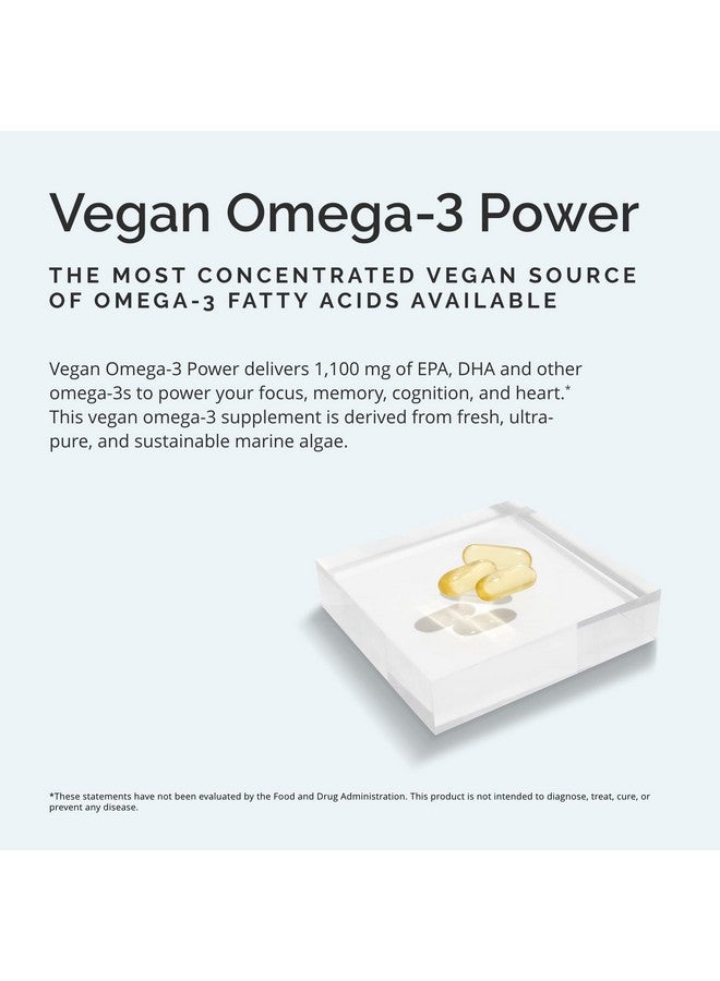 BRAINMD Dr Amen Vegan Omega3 Power 60 Plantbased Softgels 1100 Mg Of Epa & Dha Supports Focus Memory & Heart Health Vegan Gluten Free & Nongmo 30 Servings - Image 4