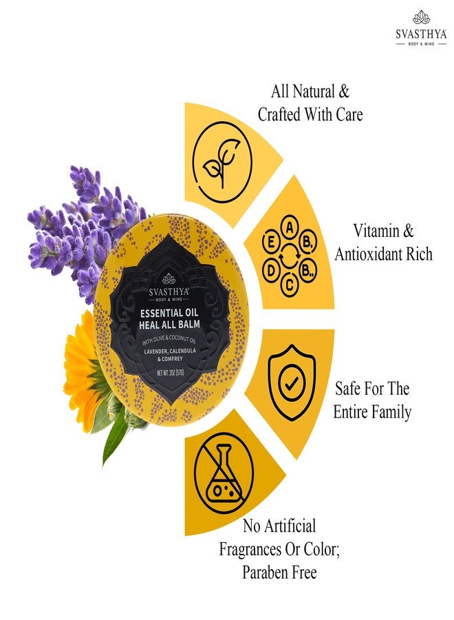 الجسم والعقل بلسم سفاسثيا لعلاج جميع مشاكل الجسم والعقل بالزيوت العطرية - لعلاج التشققات والجفاف والجروح والتهيج - بلسم للعناية بالبشرة بمكونات طبيعية مع زيت اللافندر - شفاء سريع - استخدامات متعددة - Image 3