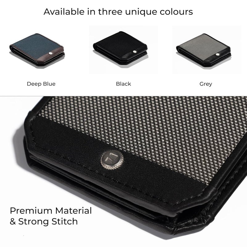 scarters Men Nylon Abundance Infinite Wallet Rfid Protected Mindful Microfibre 6 Card Slots & 2 Hidden Pockets Grey - Image 5