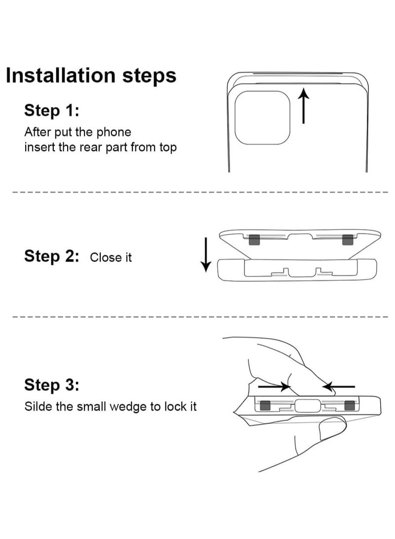 general Case Compatible with Redmi Note 13 Pro Plus 5G, Magnetic Body Metal Frame Thin Double Sided Clear Tempered Glass Shockproof with Camera Protection Cover - Image 4