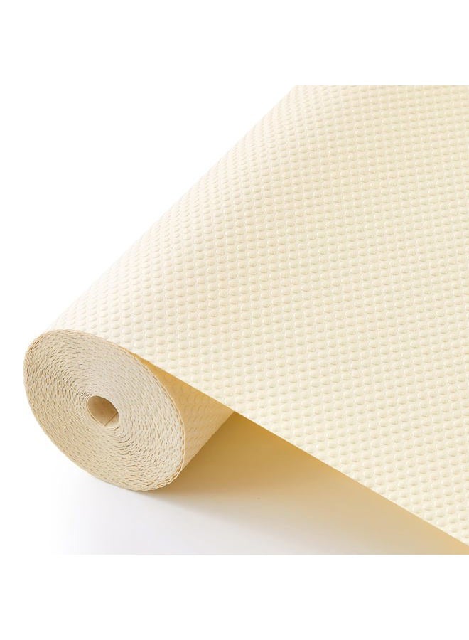 ALIUNI Shelf Liner for Kitchen Cabinets, 12" x 240" Drawer Liners Non-Adhesive, Thick Strong Grip Waterproof Washable Mats, Protect Dresser Refrigerator Cupboard, Cream - Image 1