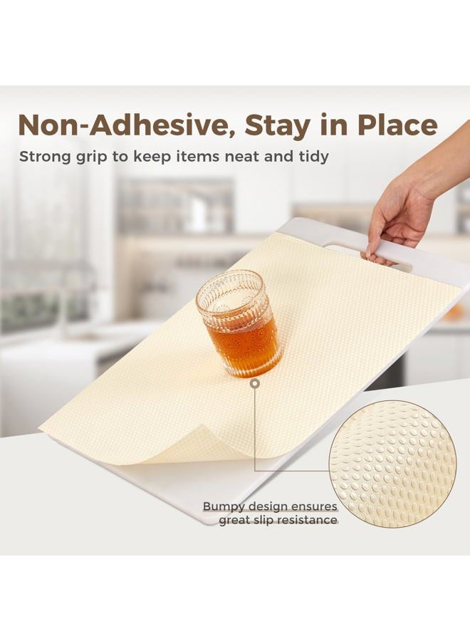 ALIUNI Shelf Liner for Kitchen Cabinets, 12" x 240" Drawer Liners Non-Adhesive, Thick Strong Grip Waterproof Washable Mats, Protect Dresser Refrigerator Cupboard, Cream - Image 2