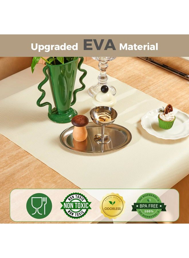 ALIUNI Shelf Liner for Kitchen Cabinets, 12" x 240" Drawer Liners Non-Adhesive, Thick Strong Grip Waterproof Washable Mats, Protect Dresser Refrigerator Cupboard, Cream - Image 3