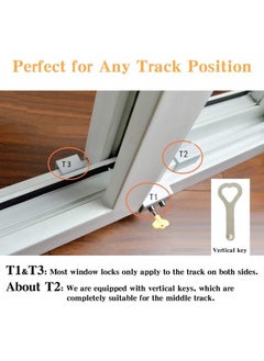 Snowie Soft 4 Sets Sliding Window Locks Baby Safety Lock Security Window Lock Aluminum With Key Window Stoppers For Slide Door Adjustable Security Locks For Kids Room Hung Windows Silver  - Image 5