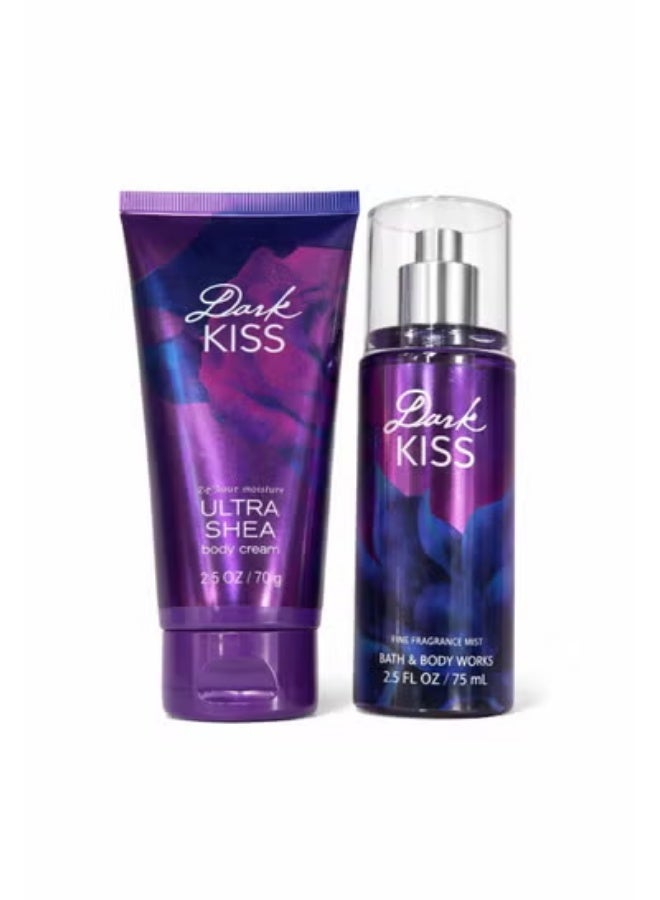 Bath & Body Works Dark Kiss Travel Fragrance Set - Mist 75ml & Body Cream 70g
