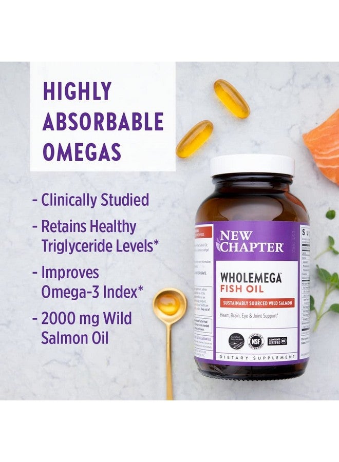 New Chapter Wholemega Fish Oil Supplement Wild Alaskan Salmon Oil With Omega 3 + Vitamin D3 + Astaxanthin + Sustainably Caught 30 Count (Packaging May Vary)  - Image 4