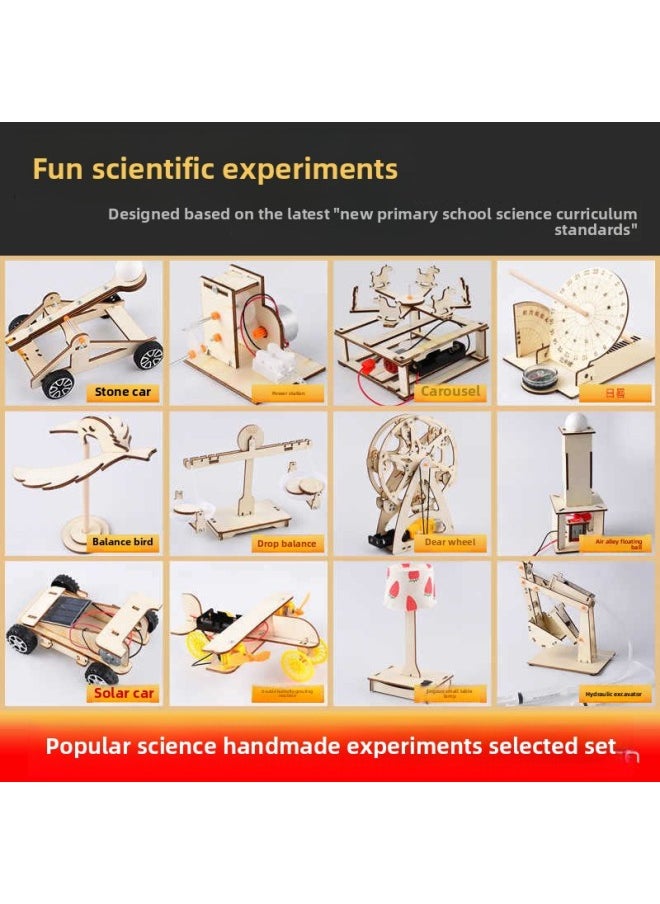Science And Technology Small Production Small Invention Science Small Experiment Suit Motor Puzzle Diy Children Handmade Materials Primary School Students-Specifications:Selection Of Sea, Land And Air Science Handmade Experiments [4-piece Set]