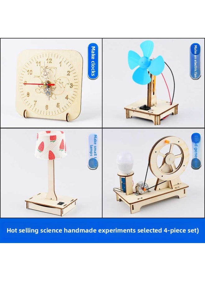 Science And Technology Small Production Small Invention Science Small Experiment Suit Motor Puzzle Diy Children Handmade Materials Primary School Students-Specifications:Selection Of Sea, Land And Air Science Handmade Experiments [4-piece Set]
