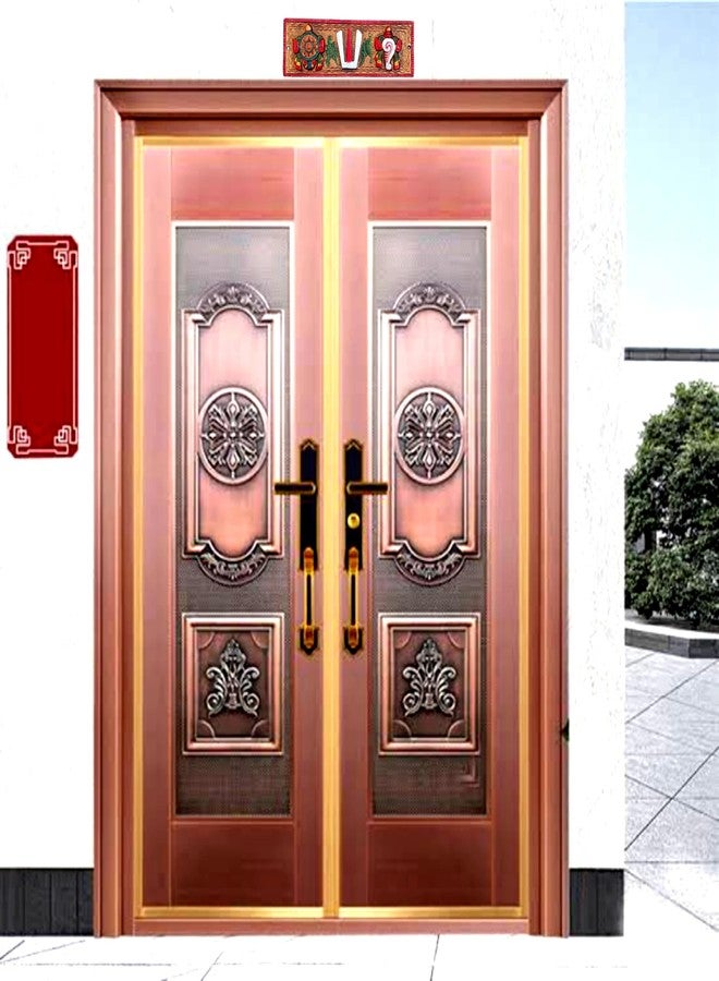 FLAIMYST 7 Inche Aluminium Metal Shank Chakra Tilak for Door, Shank Chakra Namah Wall Hanging Decorative for Home & Office Door Hanging (Copper Multicolour) - Image 3