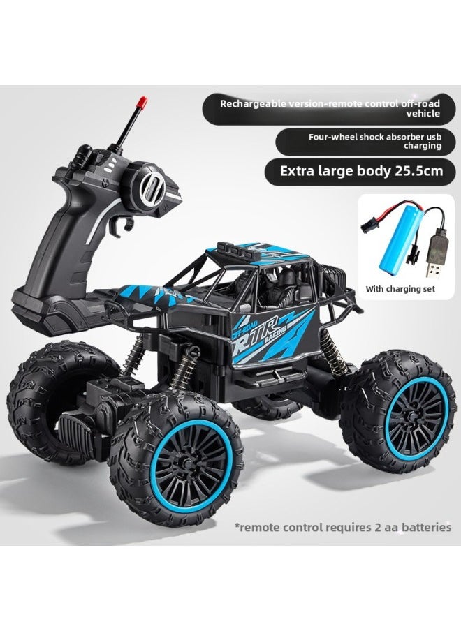 Oversized Children's Remote Control Car Toy Charging Six-wheel Remote Control Toy Car Climbing Off-road Vehicle Remote Control Car Wholesale-Color:Blue Climbing Car-four-way Charging Version  - Image 1