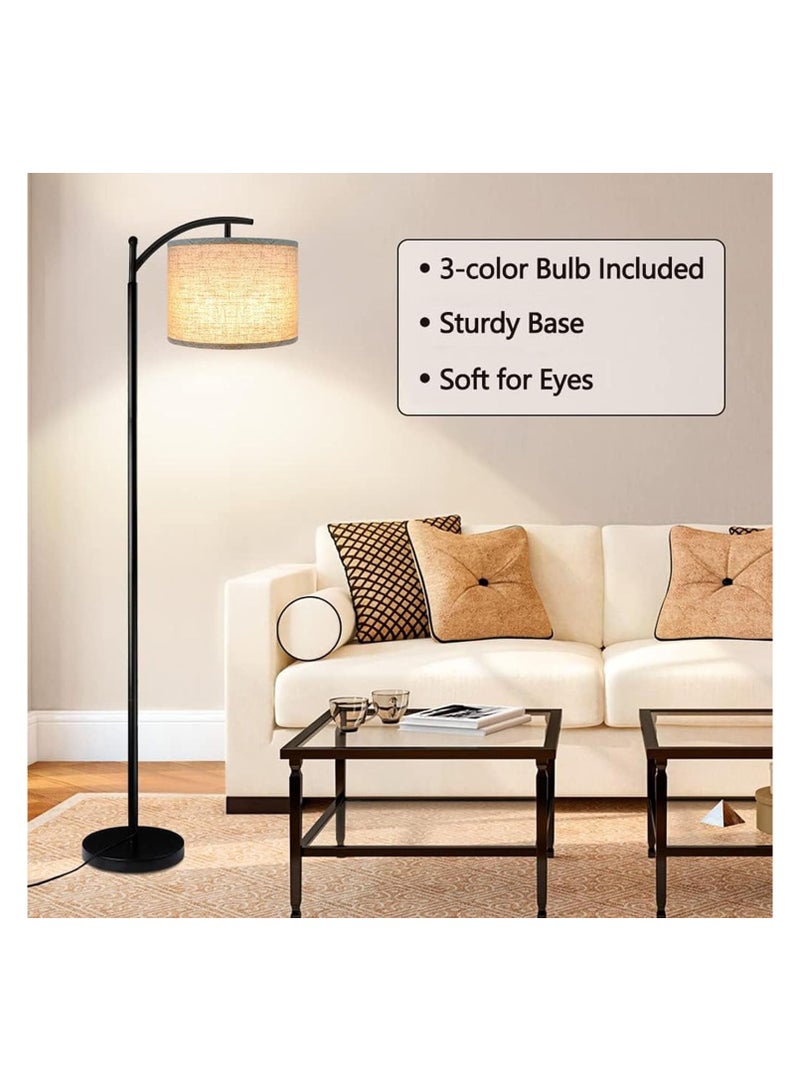 Dubkart Floor Lamps for Living Room with 3 Color Temperatures, Modern Standing Lamps with Linen Lampshade, Tall Lamps for Living Room, Bedroom, Office, Classroom, Dorm Room, Kids Room - Image 3