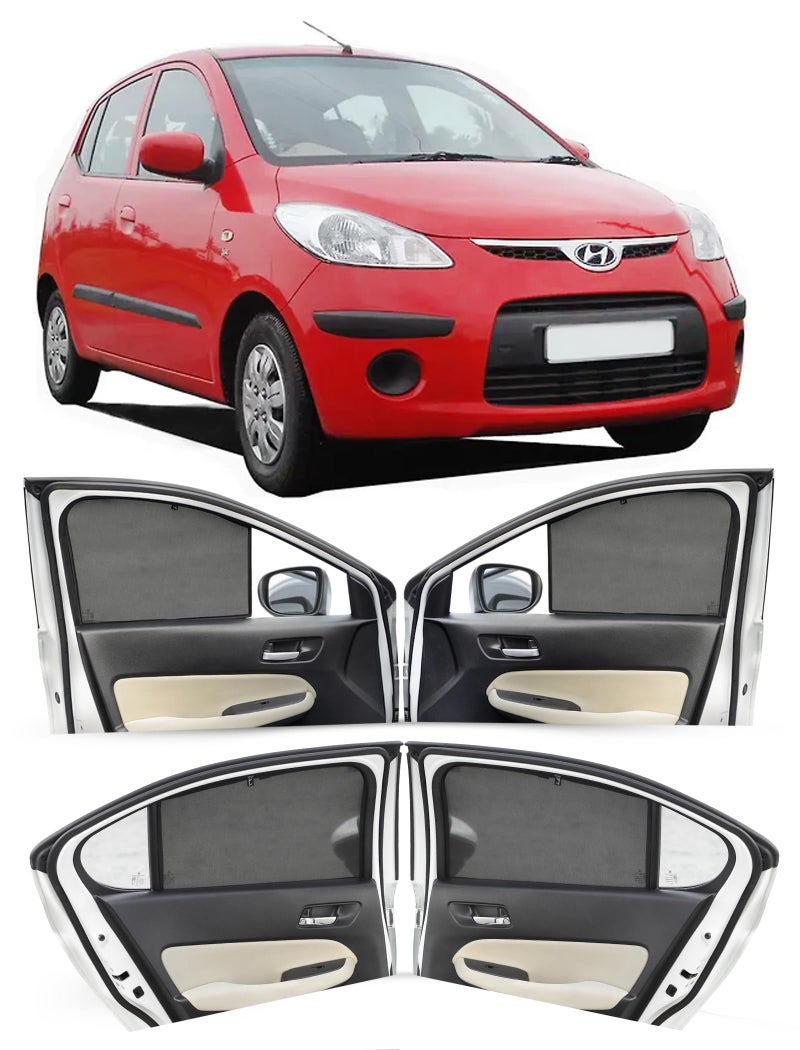 Autofact Car Sunshades for Hyundai i10 Old (2007 to 2017), UV Protection, Useful Car Accessories, Custom fit Sun Shades for Side Windows, Set of 4 - Image 1
