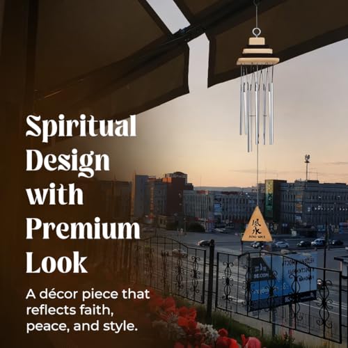 GJ Feng Shui Vastu 7 Pipe Wind Chime for Balcony, Window and Aluminum Wind Chime Positive Energy Silver Color 60 cm - Image 4