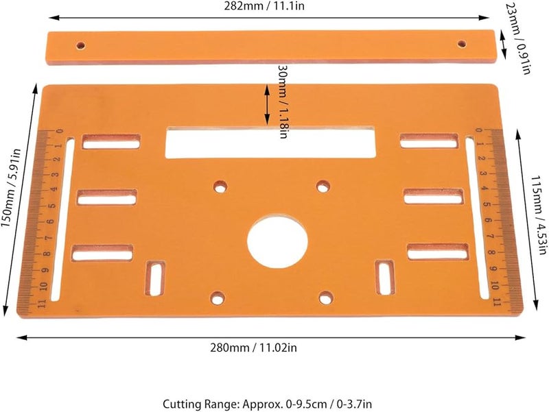 لوحة إدراج جهاز التوجيه الخشبي مقاس 28 × 15 سم مع علامات قياس للقطع المسطحة والمشطوبة - Image 3