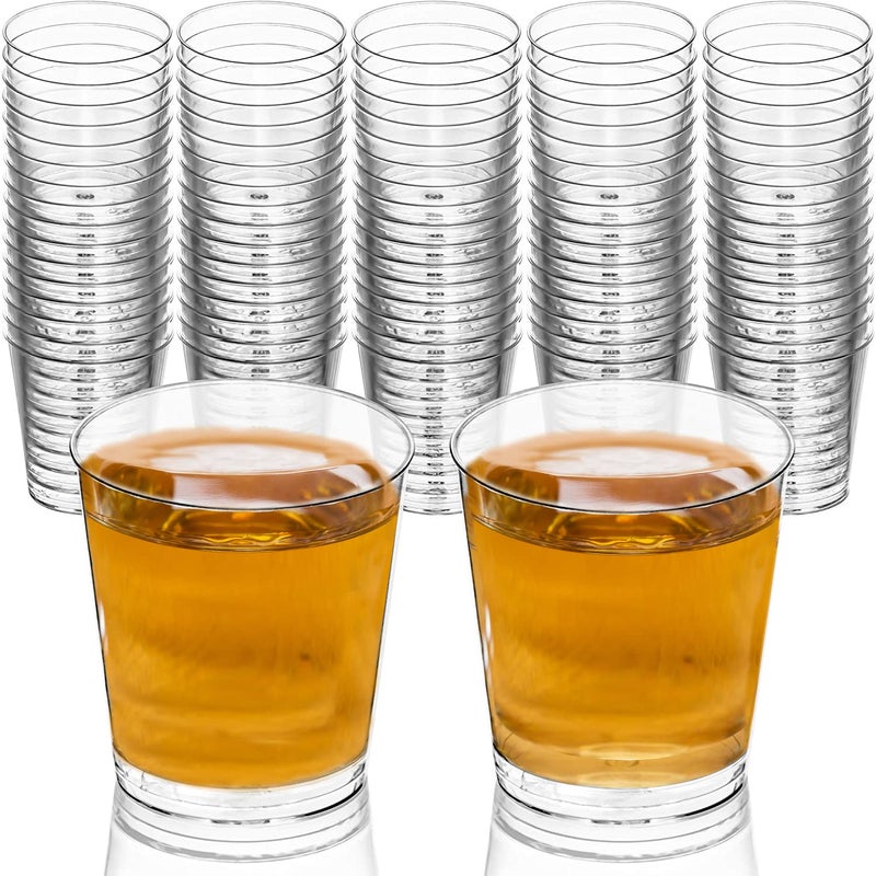 DecorRack 1 Oz Shot Glasses 80 Hard Clear Plastic Shot Cup Disposable Party Cups Mini Cups Shot Glasses 80 Pack