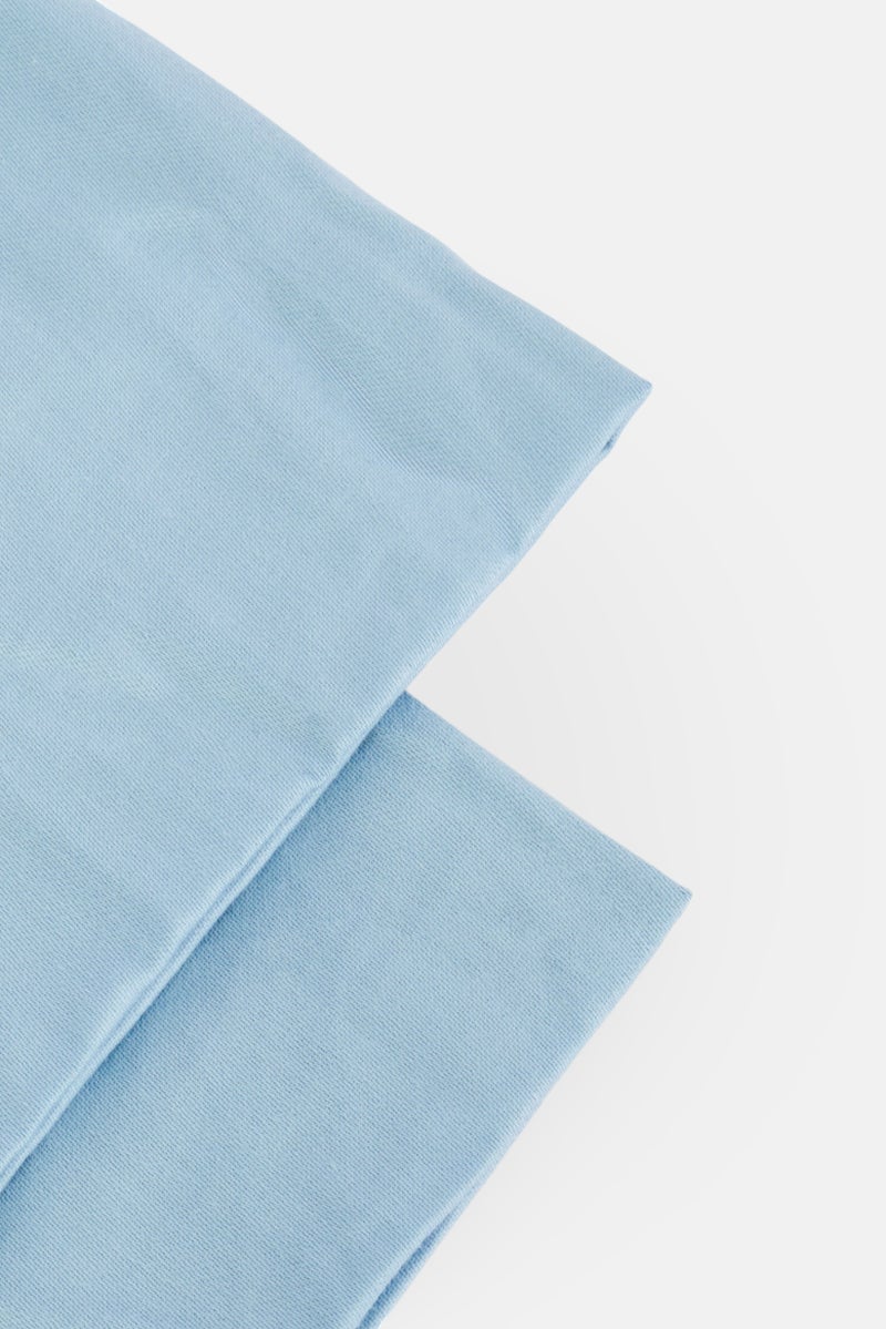 NINE WEST Queen Size Fitted Sheet, Sky Blue - Image 3