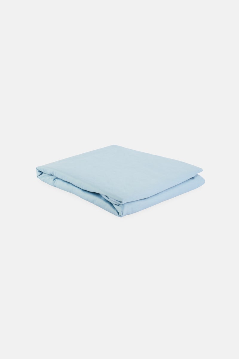 NINE WEST Queen Size Fitted Sheet, Sky Blue - Image 2