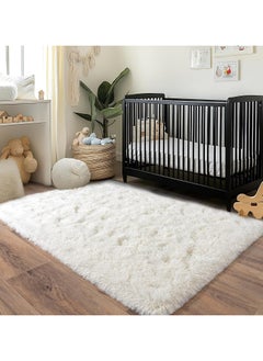 AUTOYSUR Rugs For Living Room,Soft Fluffy Area Rug Bedroom Living Room Shaggy Washable Anti-Skid Comfortable Large Rugs Indoor Modern Home Decor Floor Carpet (White)  - Image 3