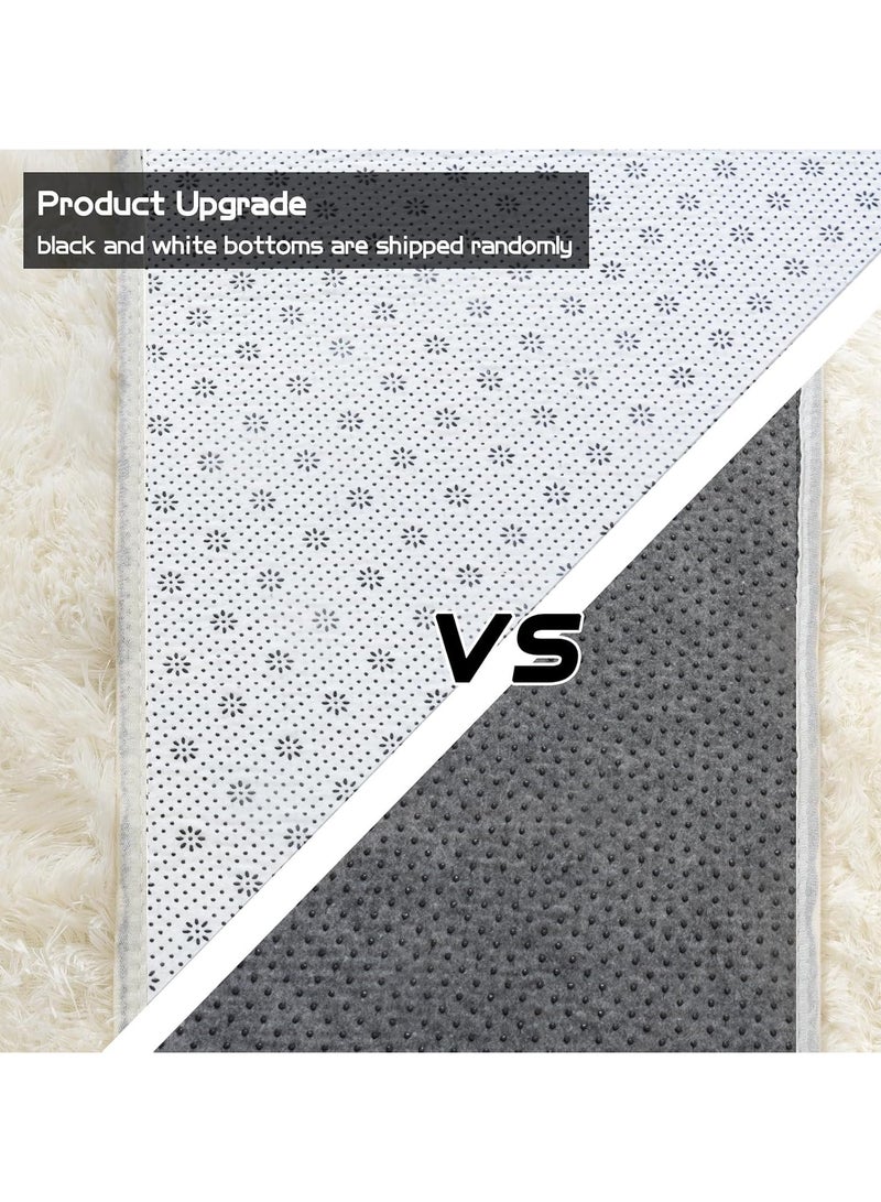 AUTOYSUR Rugs For Living Room,Soft Fluffy Area Rug Bedroom Living Room Shaggy Washable Anti-Skid Comfortable Large Rugs Indoor Modern Home Decor Floor Carpet (White)  - Image 5