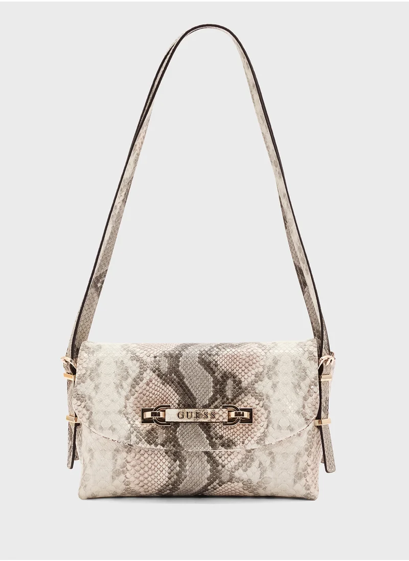 GUESS LEFIA FLAP SHOULDER BAG