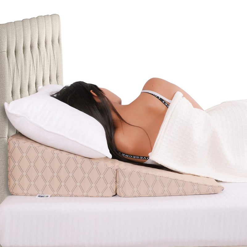 Metron METRON Folding Bed Wedge Pillow for Sleeping Easy to store Easy to Carry during Travel MultiUses Helps in Acid Reflux GERD incline sleeping and leg Elevation Pack of 1  - Image 1
