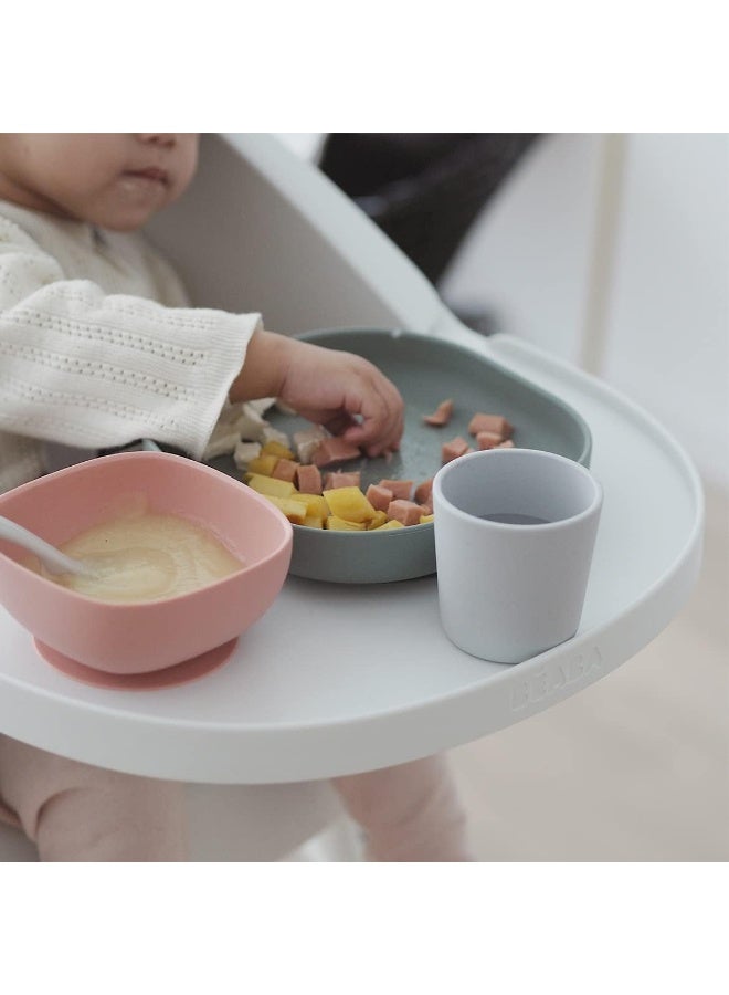 BEABA Béaba Silicone 4-Piece Dishware - 100% Silicone Baby Plate Set, Baby Bowls - Includes Baby Plate, Baby Bowl, Baby Cup, 2nd Stage Silicone Spoon, (Eucalyptus) - Image 3