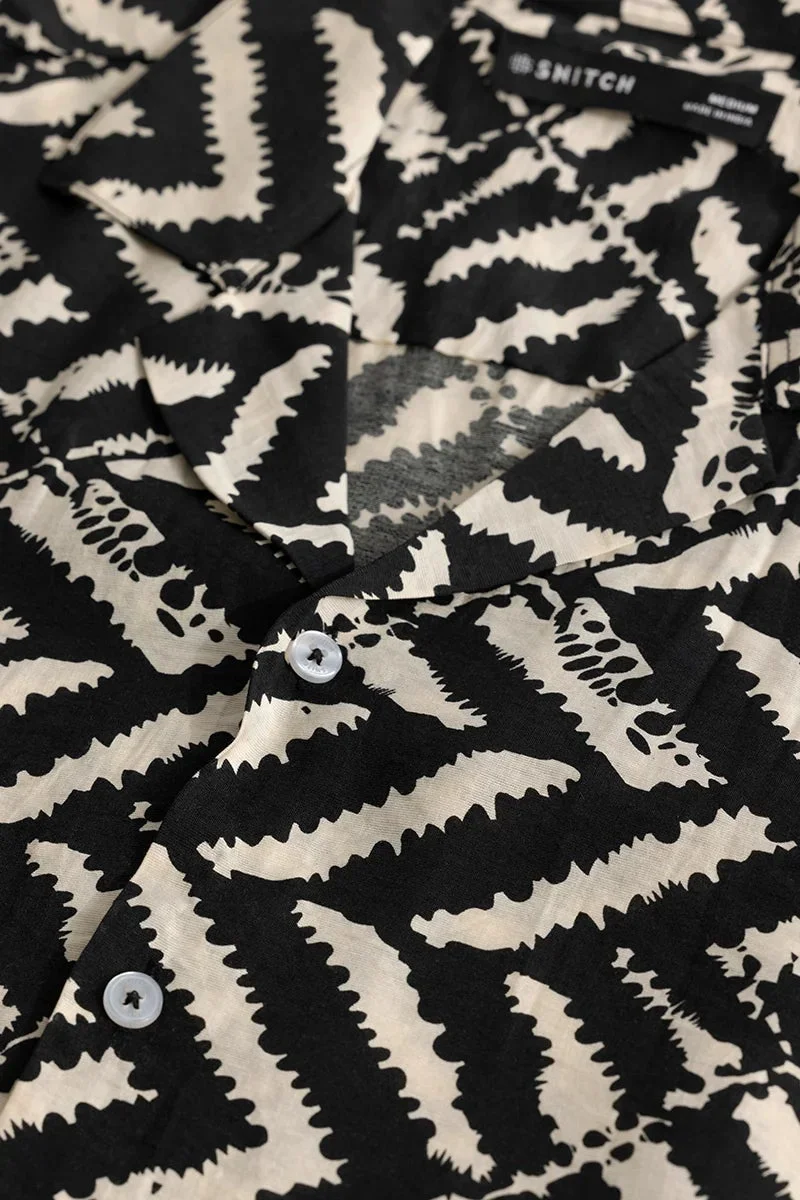 SNITCH Nebulara Black Geometric Shirt