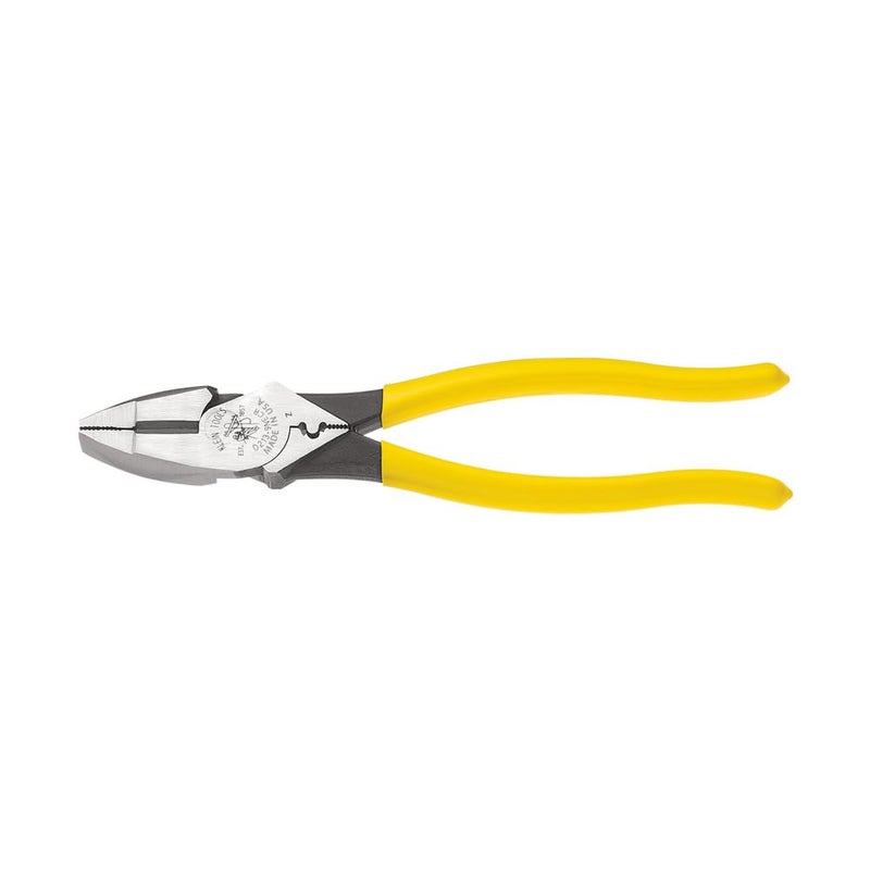 Klein Tools D213-9NE-CR Lineman's Crimping Pliers, Streamlined High-Leverage Design Made of Induction Hardened Steel, 9-Inch - Image 1