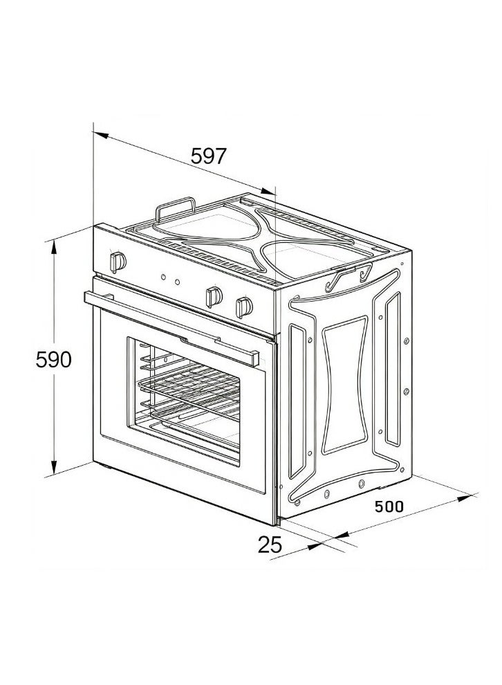 CM CLASSICO BLACK 60cm Built-In Electric Oven – 65L Capacity with 8 Cooking Functions, Fan-Assisted Cooking & Triple Glazed Door - Image 2