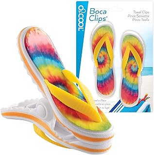 O2COOL O2COOL Boca Beach Towel Clip, Tie Dye Flip Flop - Image 1