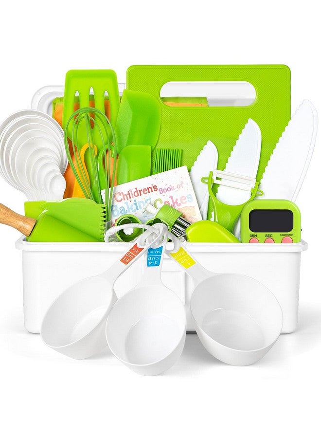 Suhctuptx Kids Cooking Sets Real, 37PCS Kids Cooking and Baking Set with Storage Case Timer Kid Safe Knives Cutting Board, Toddler Kitchen Toys Birthday Gifts for Girls Boys Age 3 - 8 - Image 1