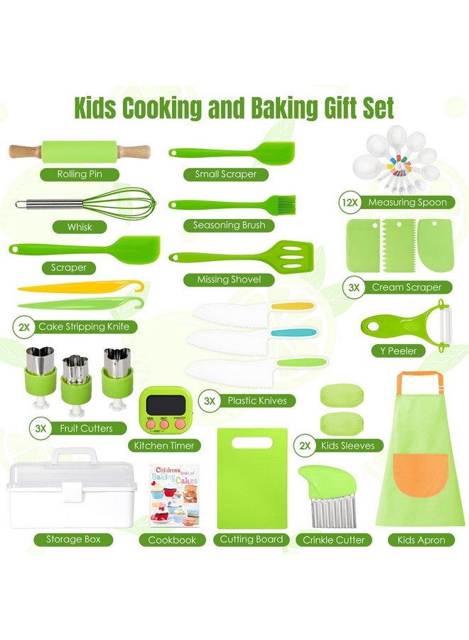 Suhctuptx Kids Cooking Sets Real, 37PCS Kids Cooking and Baking Set with Storage Case Timer Kid Safe Knives Cutting Board, Toddler Kitchen Toys Birthday Gifts for Girls Boys Age 3 - 8 - Image 2