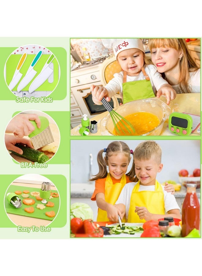 Suhctuptx Kids Cooking Sets Real, 37PCS Kids Cooking and Baking Set with Storage Case Timer Kid Safe Knives Cutting Board, Toddler Kitchen Toys Birthday Gifts for Girls Boys Age 3 - 8 - Image 3