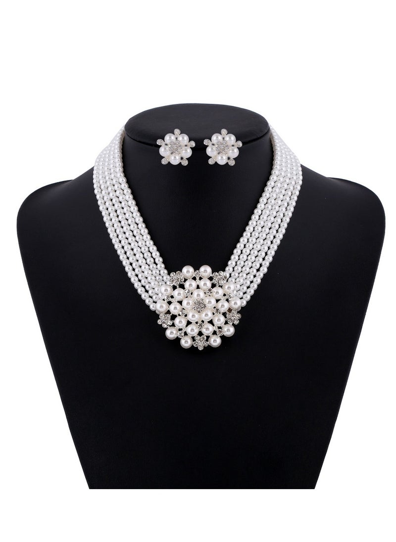 Al Aoyama Hepburn Style Faux Pearl Necklace Set Strand Ear clip or Stud Pin on Earrings  - Image 2