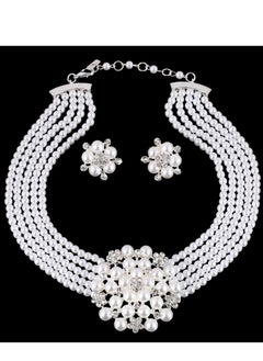 Al Aoyama Hepburn Style Faux Pearl Necklace Set Strand Ear clip or Stud Pin on Earrings  - Image 3