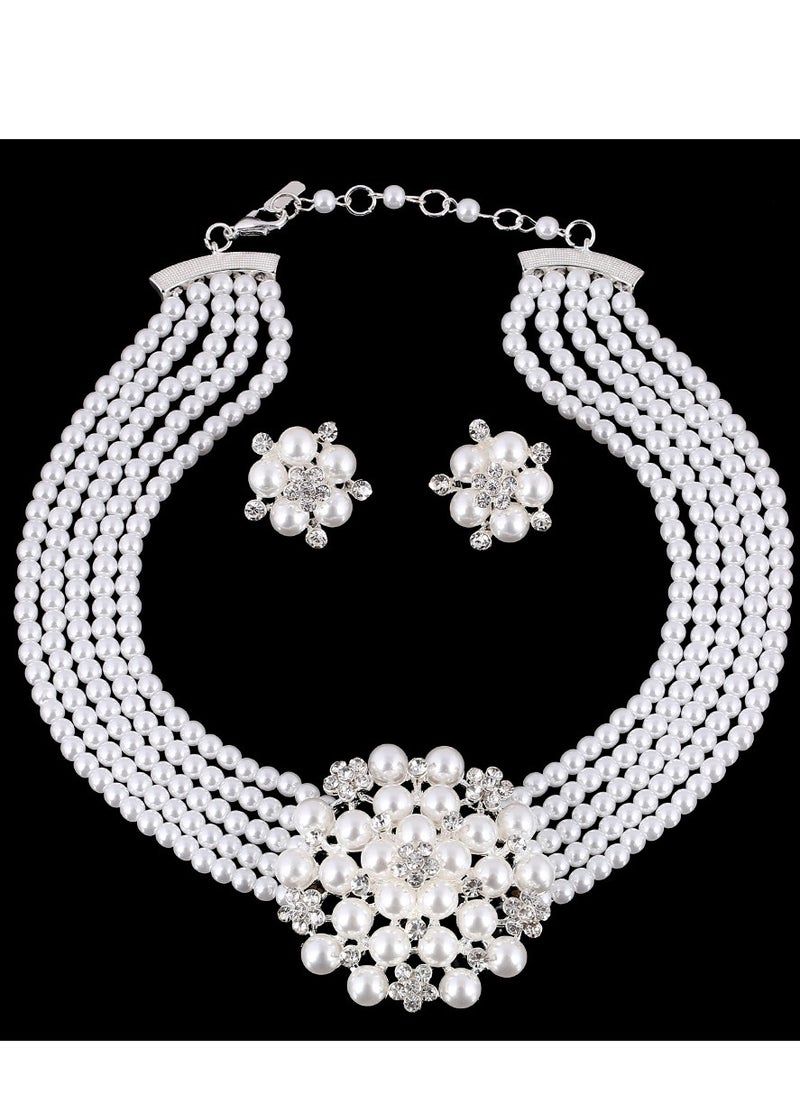 Al Aoyama Hepburn Style Faux Pearl Necklace Set Strand Ear clip or Stud Pin on Earrings  - Image 3