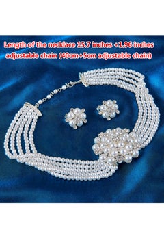 Al Aoyama Hepburn Style Faux Pearl Necklace Set Strand Ear clip or Stud Pin on Earrings  - Image 5