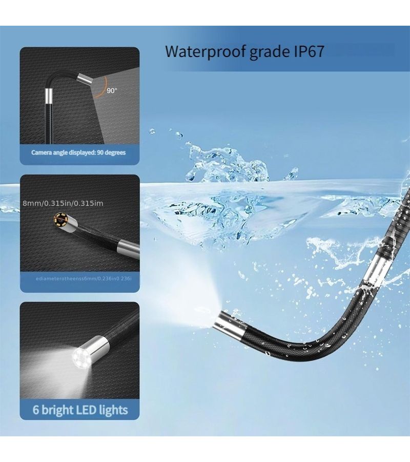 Universal Mobile Phone Model Endoscope With 360 Degree Rotation 1440p Hd Inspection Camera Steering Camera Hard Wire 39.37 Inch Compatible With Apple Android Devices Car Diagnostic Tool - Image 2