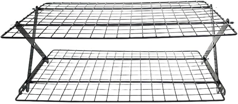 رف تبريد قابل للطي من طبقتين قابلة للطي للكعك والكعك والخبز - Image 1