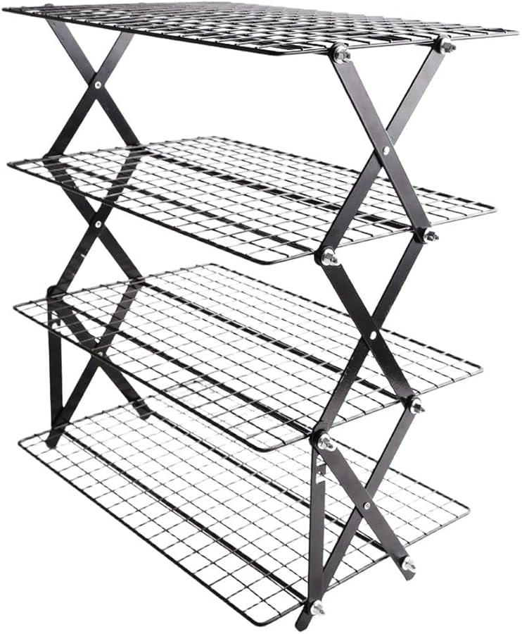 رف تبريد قابل للطي من طبقتين قابلة للطي للكعك والكعك والخبز - Image 4