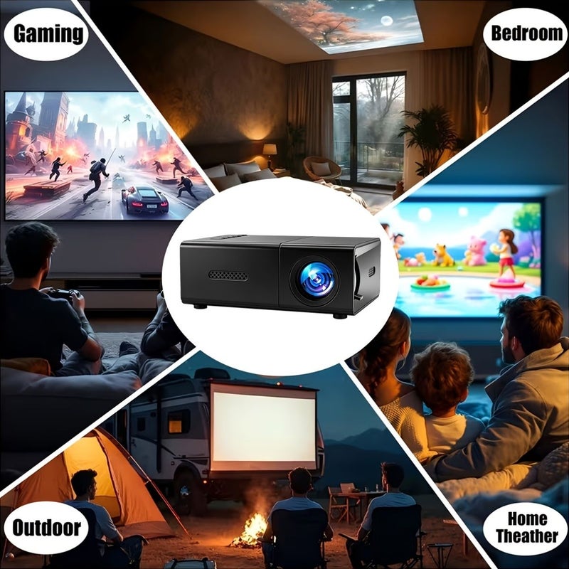Mini Projector With Tilt Correction 180 Degree Rotation Built In Speaker Compatible USB HD Smartphones Laptops TVs Mobile Phone Projector - Image 5