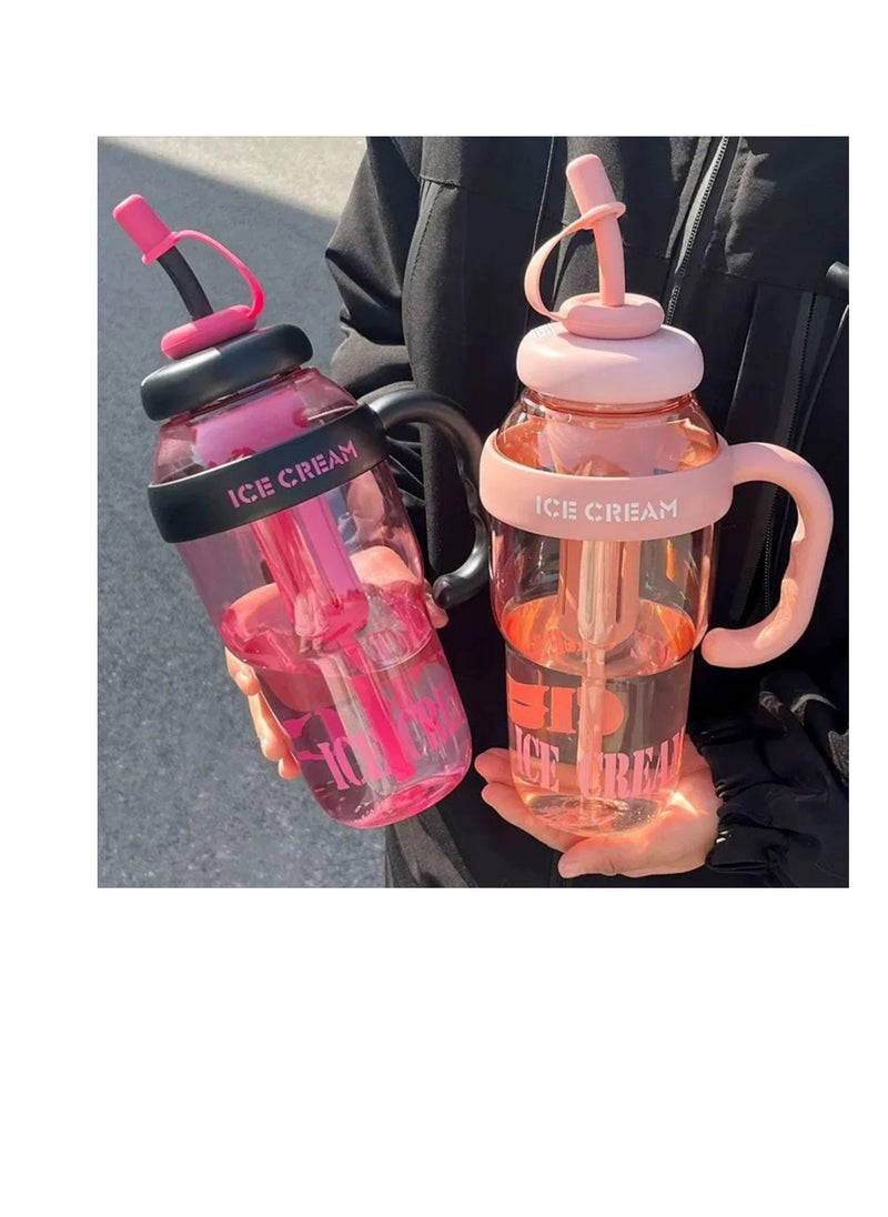 Generic - OM Water Bottle with Strong Handle - Practical and Comfortable Design (Black) - Image 1