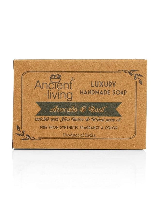 Ancient Living Avocado & Basil Luxury Handmade Soap (Set Of 5 ) 100 Gm Each Improves Skin Elasticity Moisturizing Suitable For All Skin Types  - Image 4