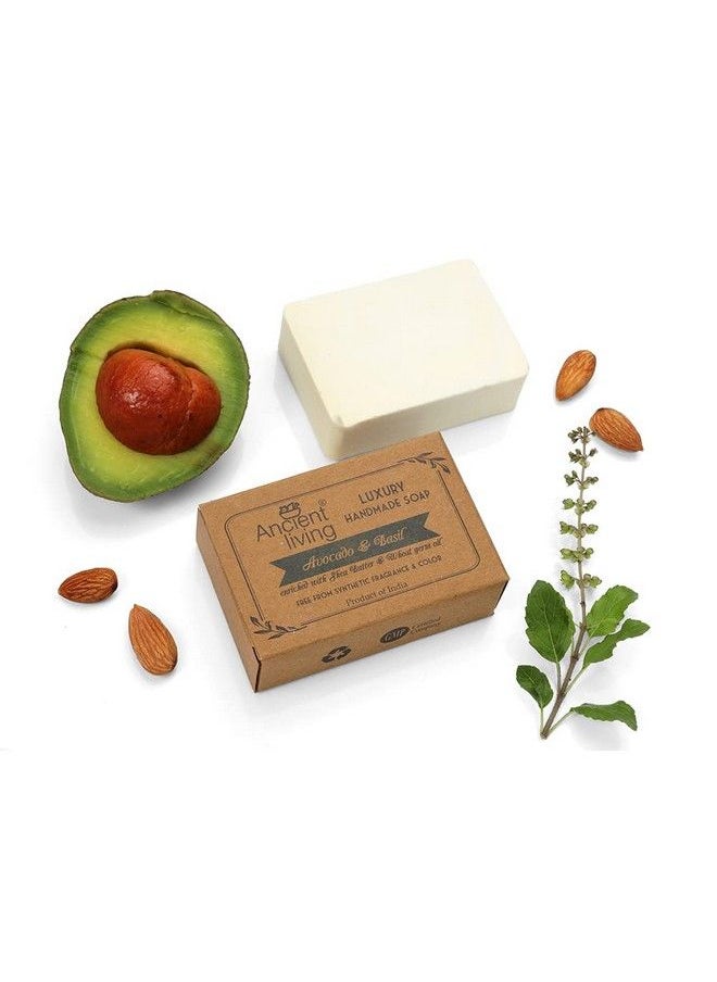 Ancient Living Avocado & Basil Luxury Handmade Soap (Set Of 5 ) 100 Gm Each Improves Skin Elasticity Moisturizing Suitable For All Skin Types  - Image 3