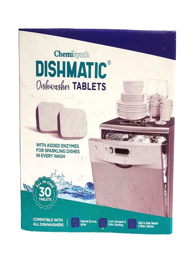 Dishmatic أقراص سائل غسيل الأطباق ديشماتيك، أقراص سائل غسيل الأطباق وسائل شطف متوافق مع جميع غسالات الأطباق (30 قطعة * 250 مل) - Image 2