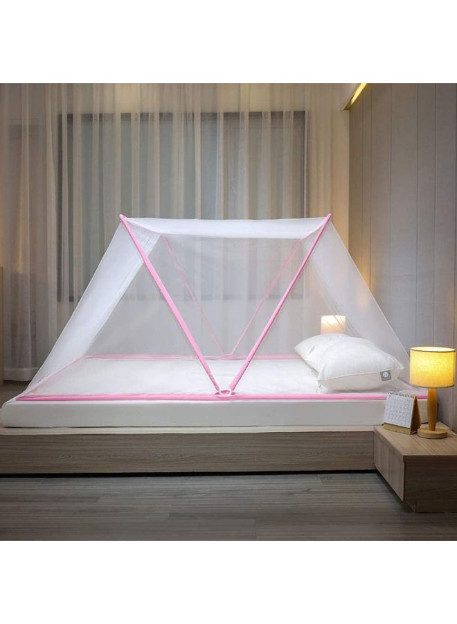 Foldable Portable Mosquito Net Fabric Pink/White 1.9x0.8x0.8meter - Image 2